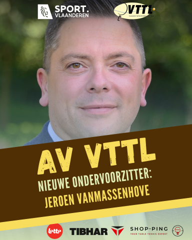 VTTL Jeroen Vanmassenhove Ondervoorzitter tafeltennis Vlaanderen